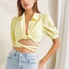 Wraparound Self-Tie Crop Top