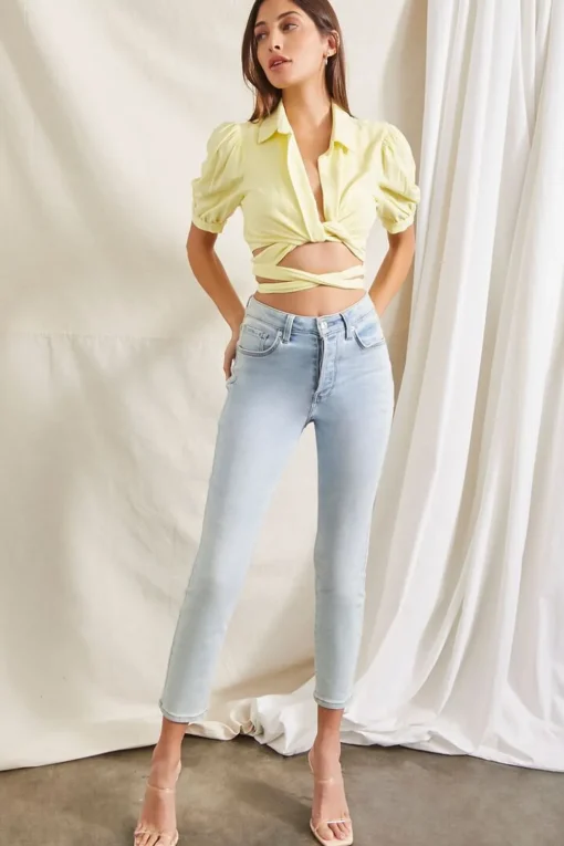 Wraparound Self-Tie Crop Top