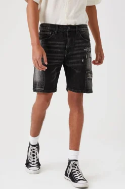 Zip-Pocket Denim Shorts