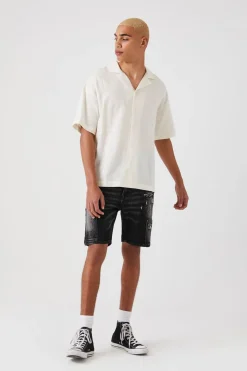Zip-Pocket Denim Shorts